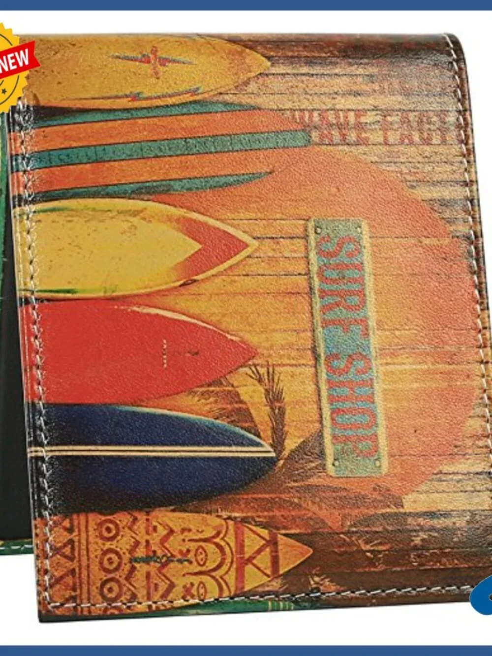 Genuine Leather Bifold Wallet with ID Windows - 12 Compartments